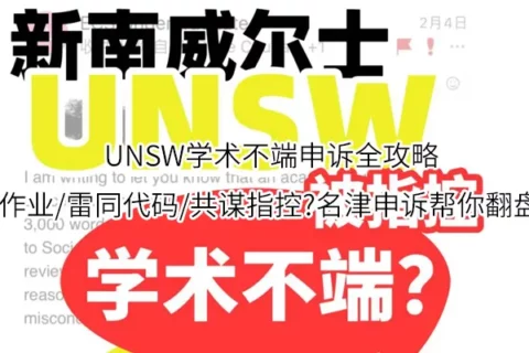 UNSW学术不端申诉全攻略,AI作业/雷同代码/共谋指控?名津申诉帮你翻盘！